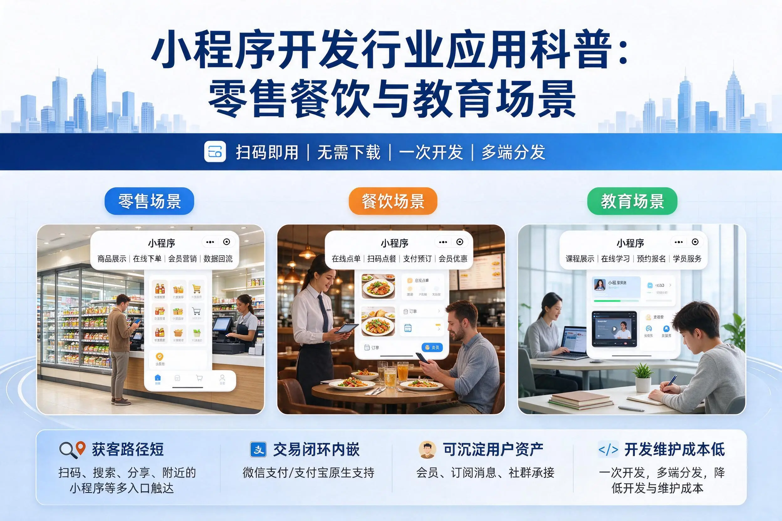 三亚小程序开发行业应用科普：零售餐饮与教育场景