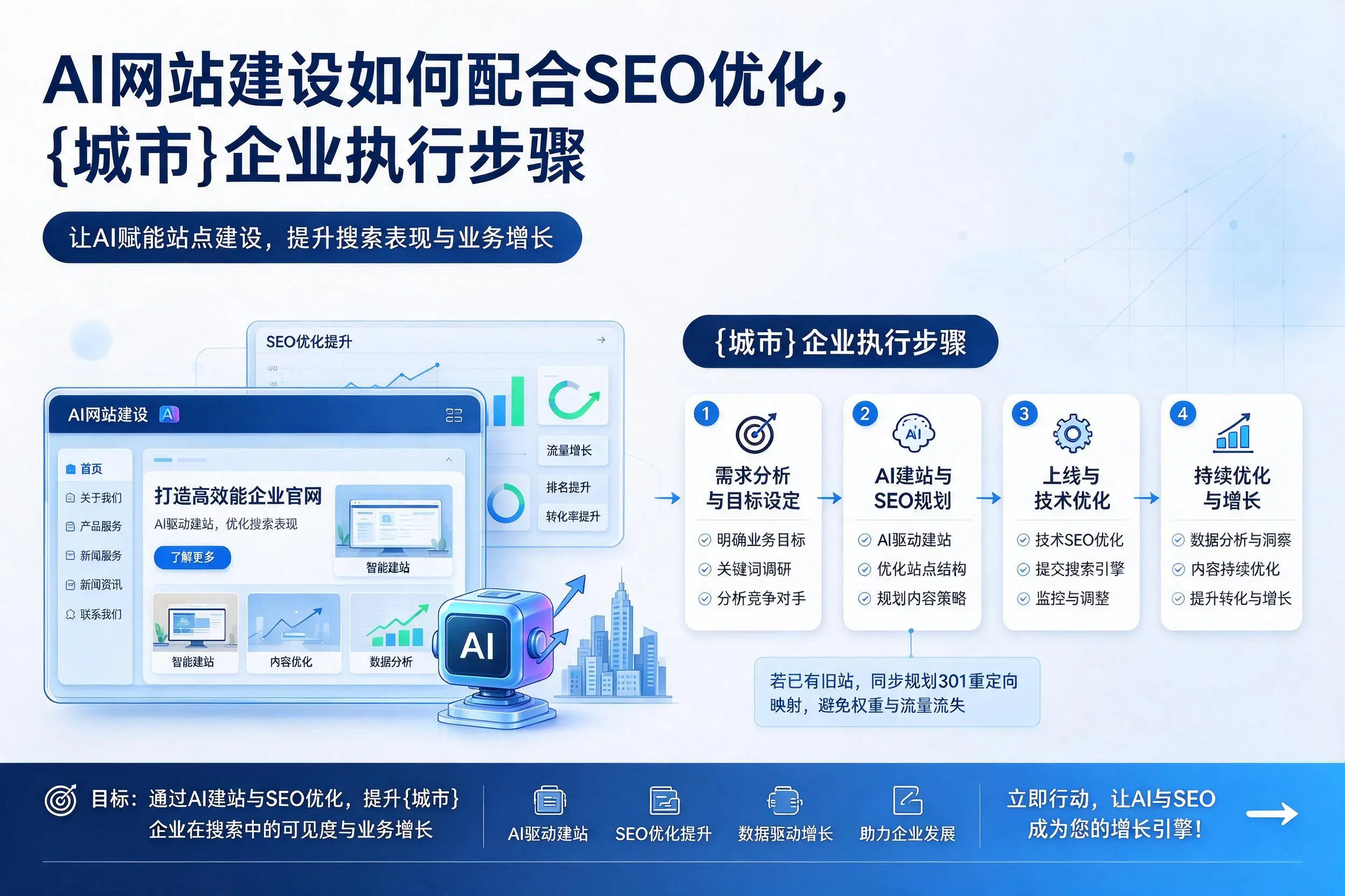 AI网站建设如何配合SEO优化,三亚企业执行步骤