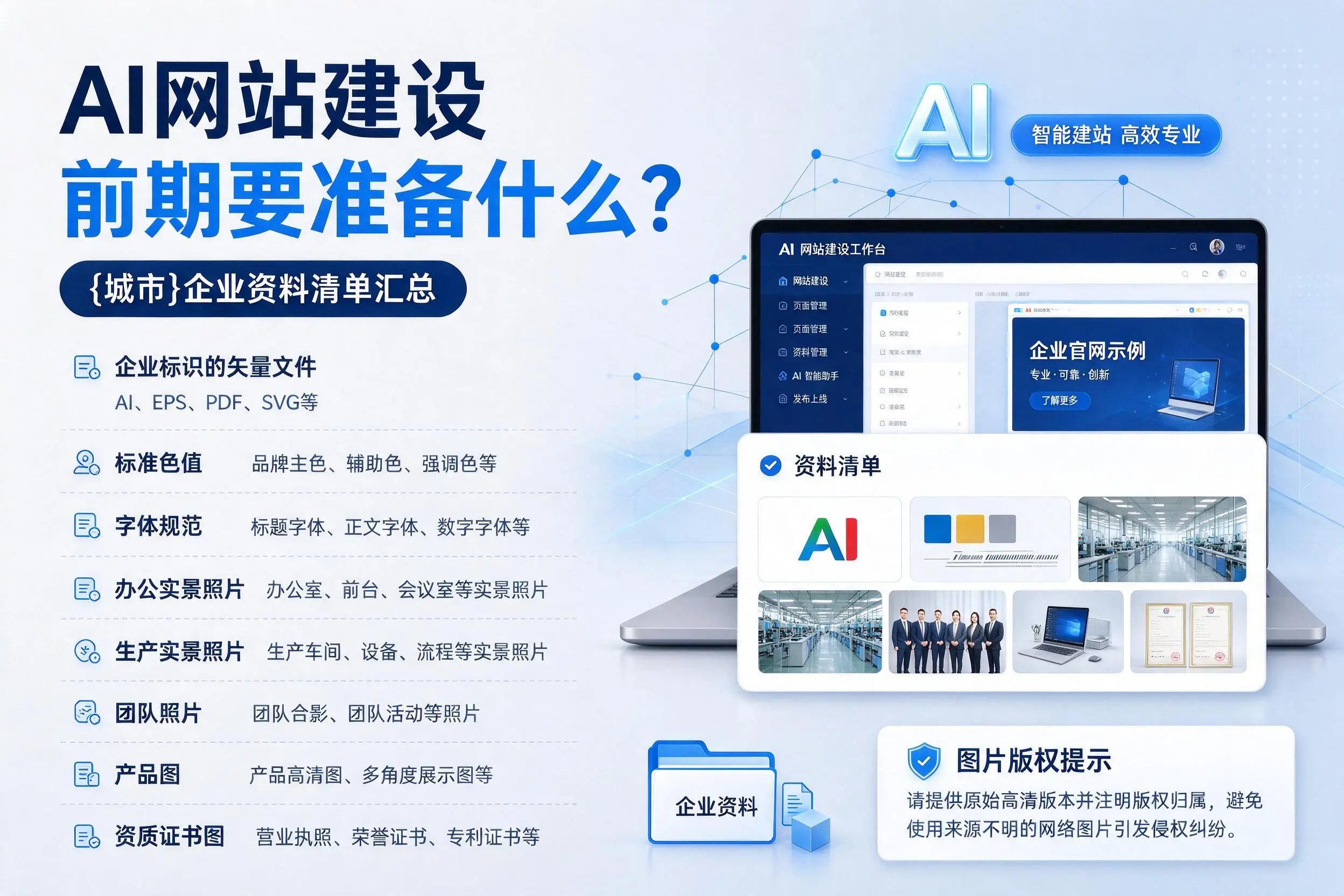 AI网站建设前期要准备什么?三亚企业资料清单汇总