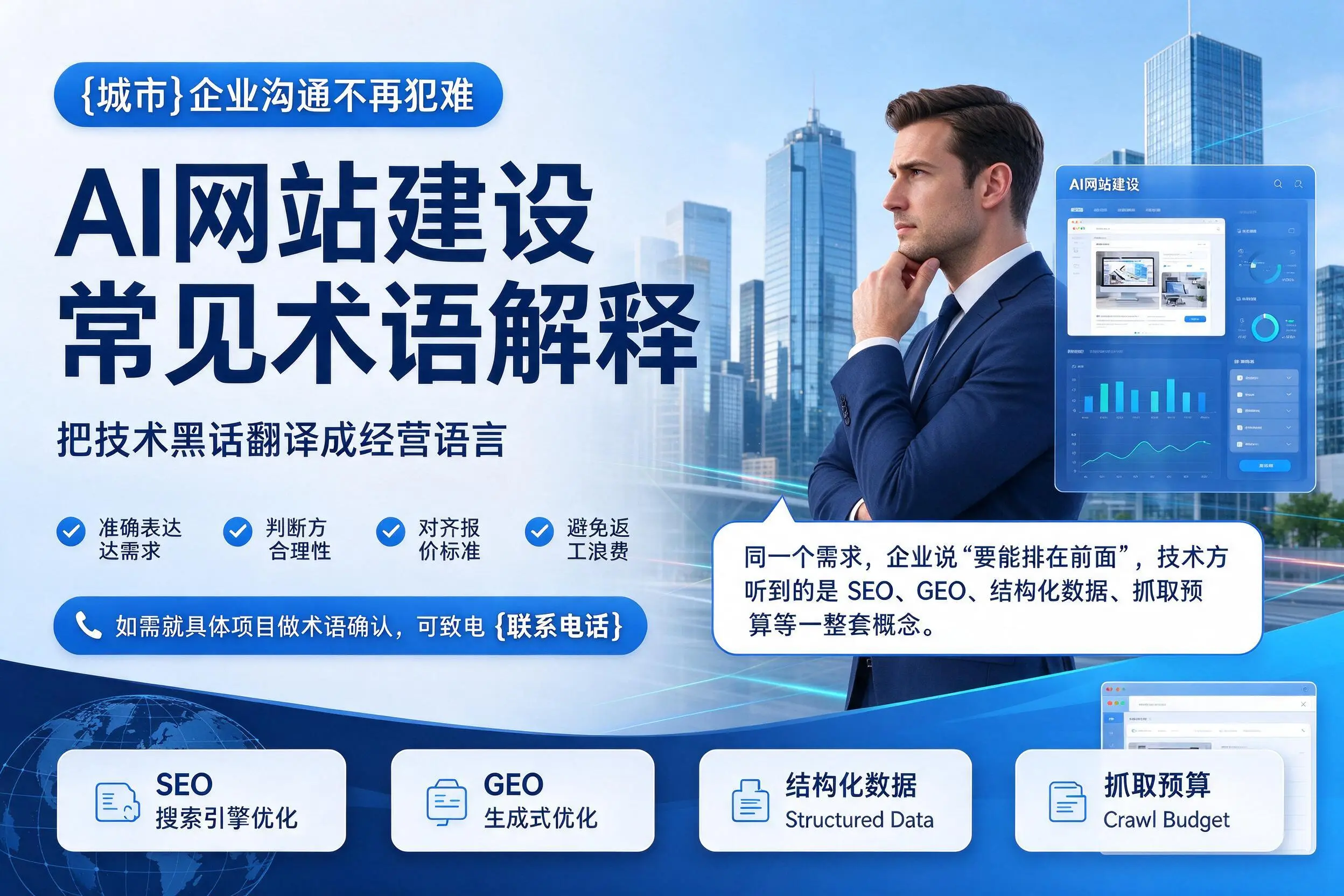 AI网站建设常见术语解释，三亚企业沟通不再犯难