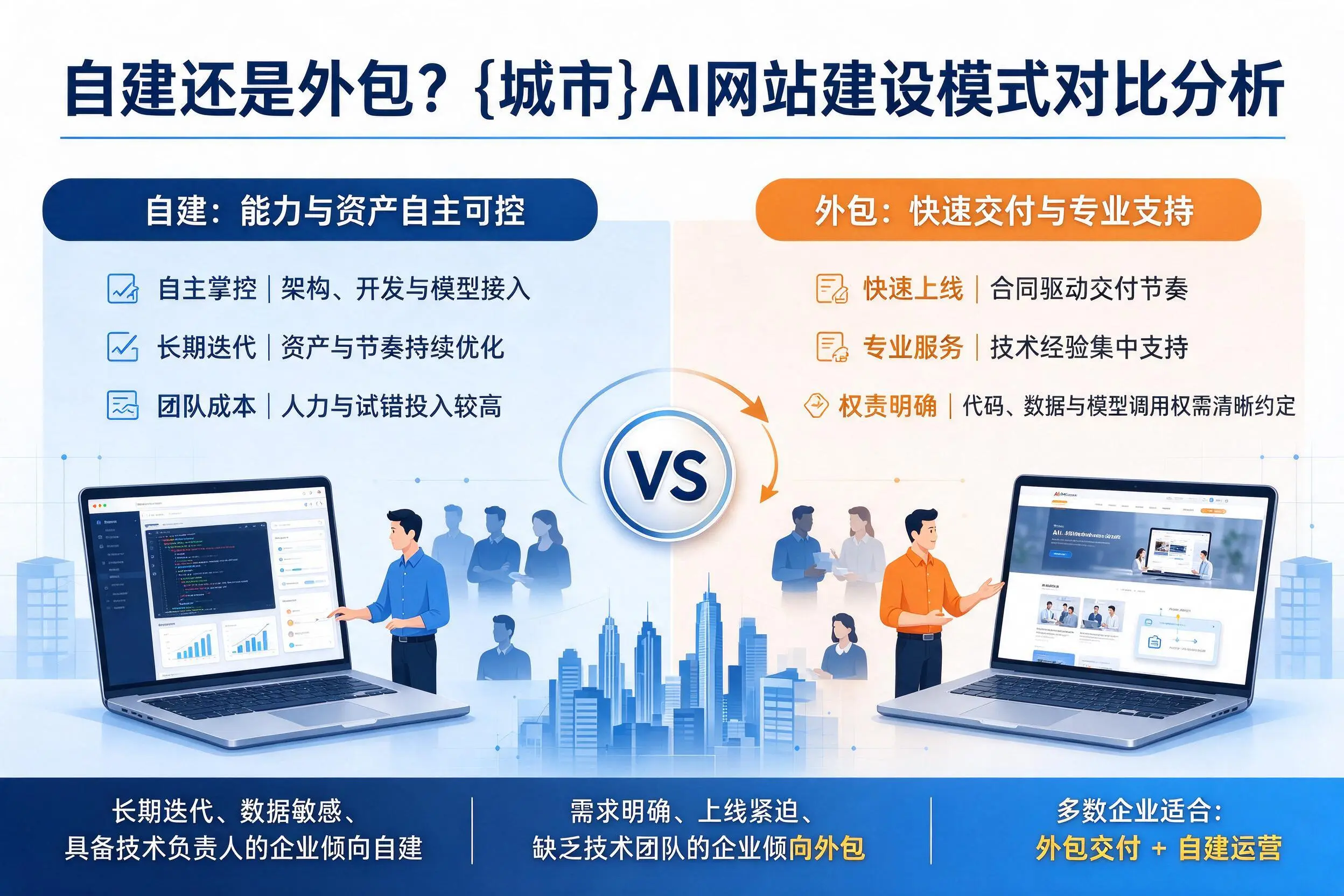 自建还是外包?三亚AI网站建设模式对比分析